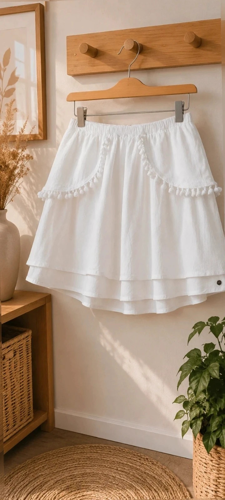 Jolie jupe blanche Fluide, taille 36