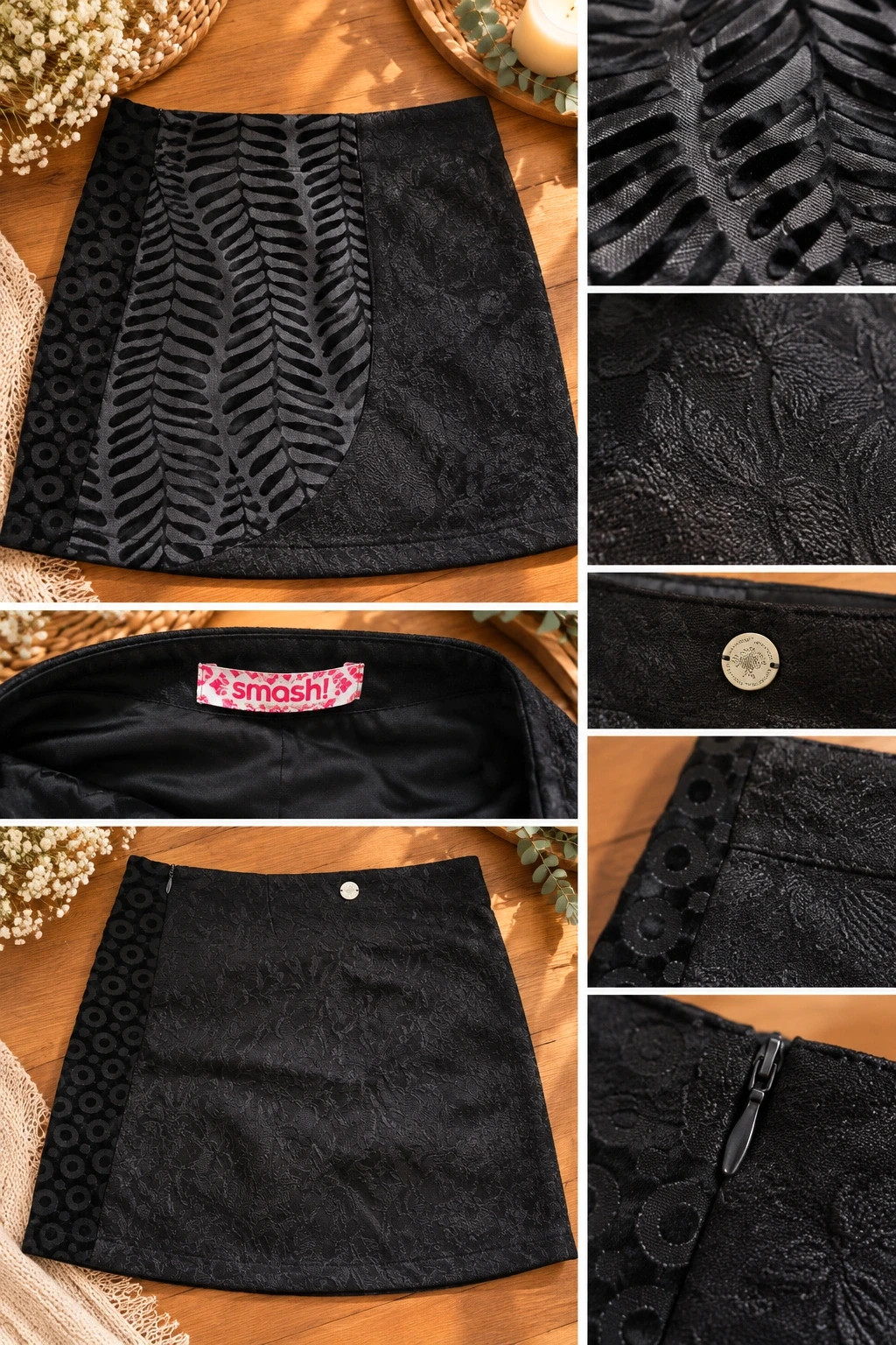 Jupe bi-matière noire et grise Smash! Taille S – smash – taille S / 36 / 8 2