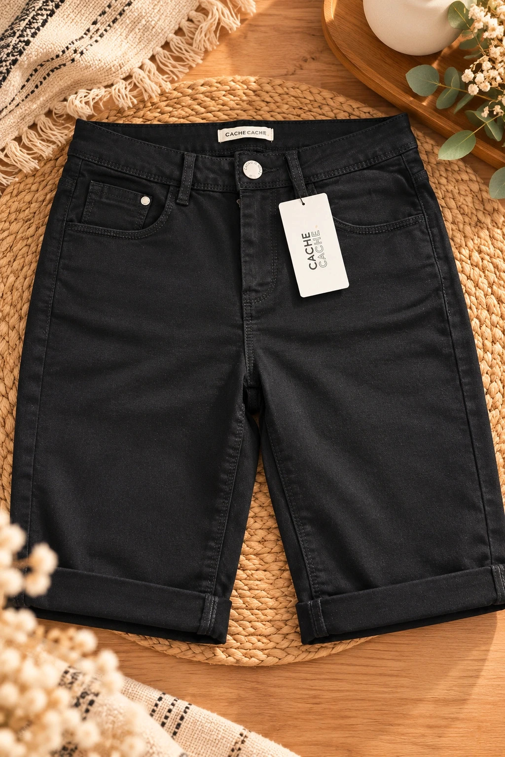 • Bermuda en jean noir Cache Cache – Neuf avec étiquette