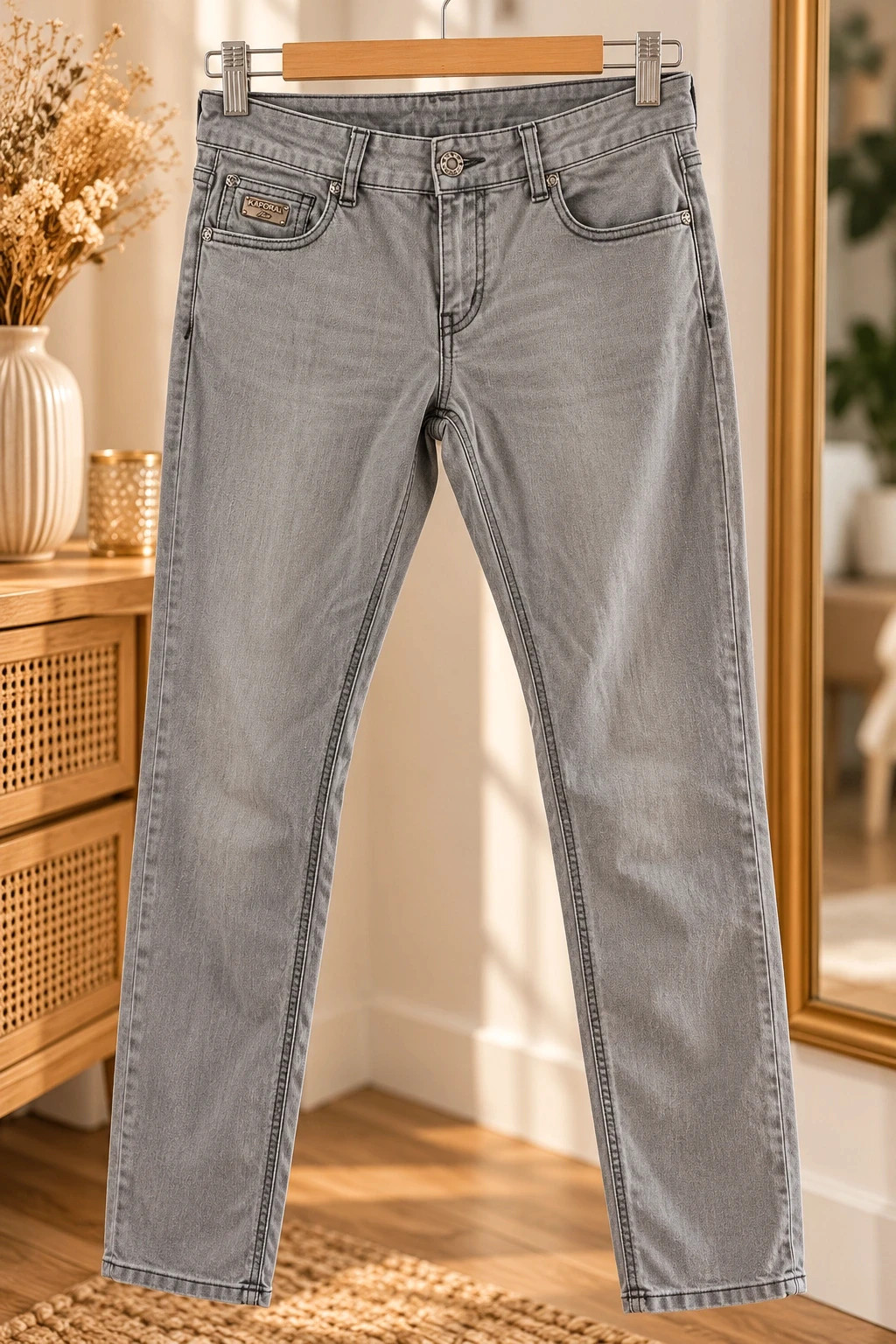 Jean slim gris clair délavé Kaporal Five – Taille 36