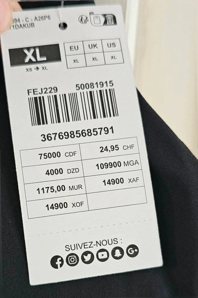 Body Noir Gémo – Taille XL – Gémo – taille XL / 42 / 14 2