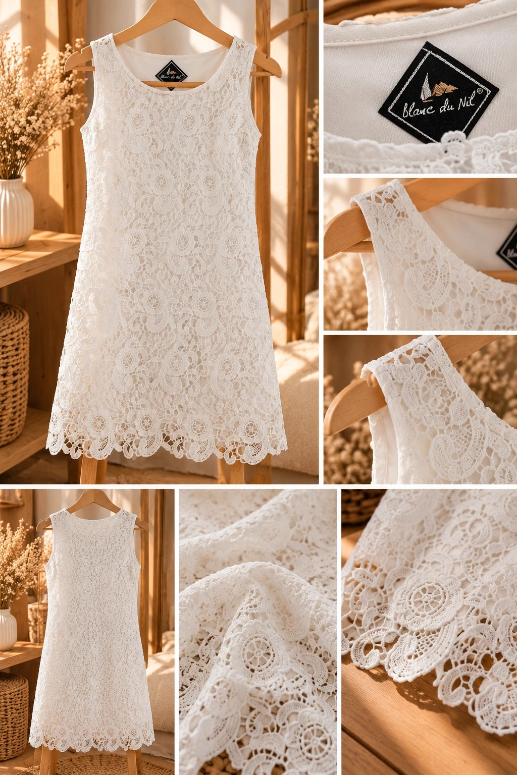 Robe blanche en dentelle Blanc du Nil – Taille 1 (S) – Blanc du Nil – taille S / 36 / 8 2