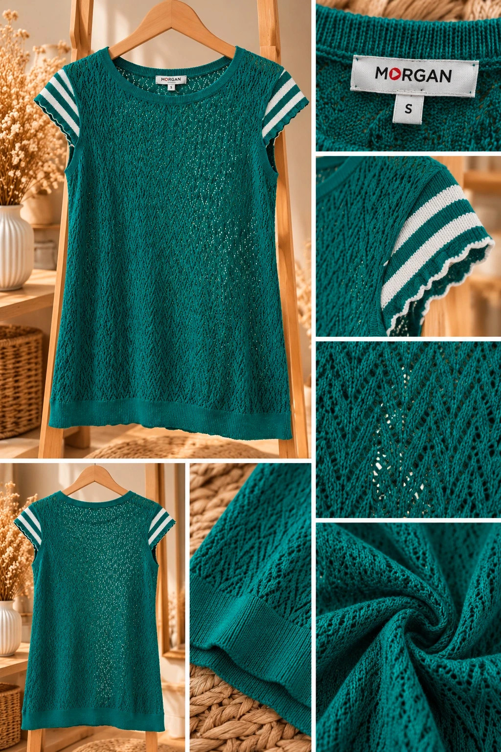 Top en maille tricotée vert émeraude Naf Naf – Taille S – Naf Naf – taille S / 36 / 8 2