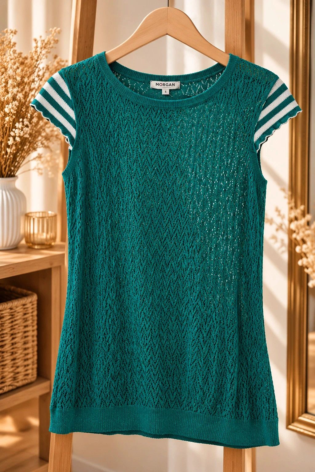 Top en maille tricotée vert émeraude Naf Naf – Taille S