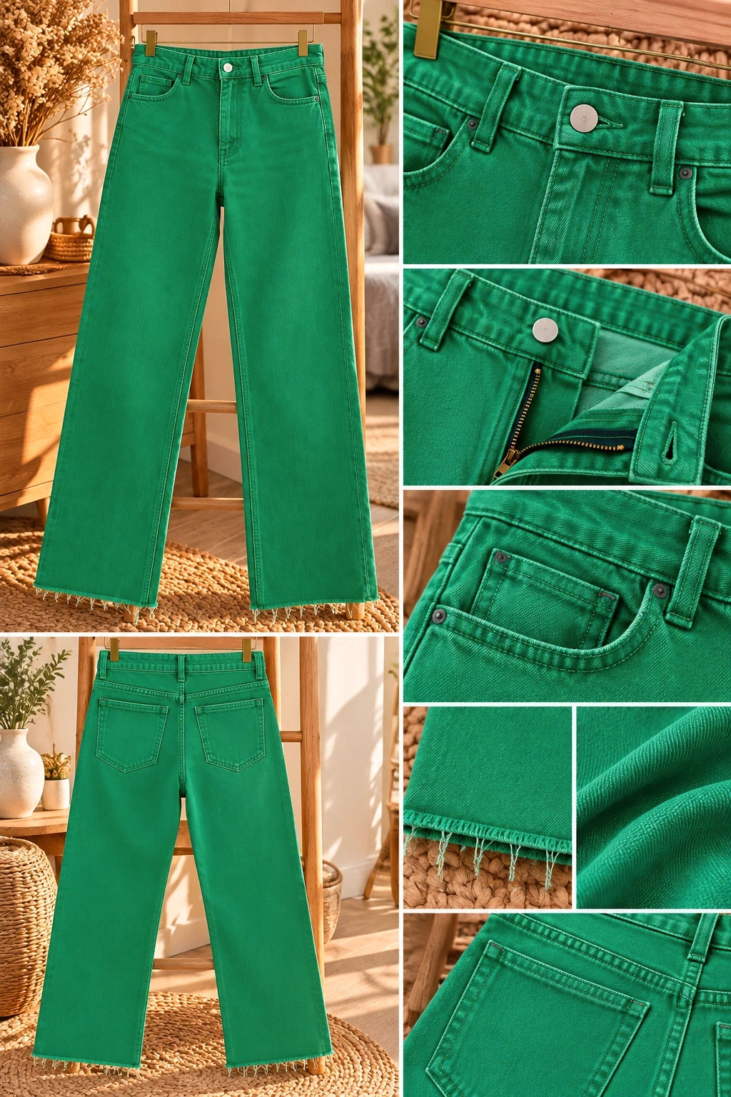 Jean vert Émeraude Shein coupe droite – taille M – Shein – taille M / 38 / 10 2