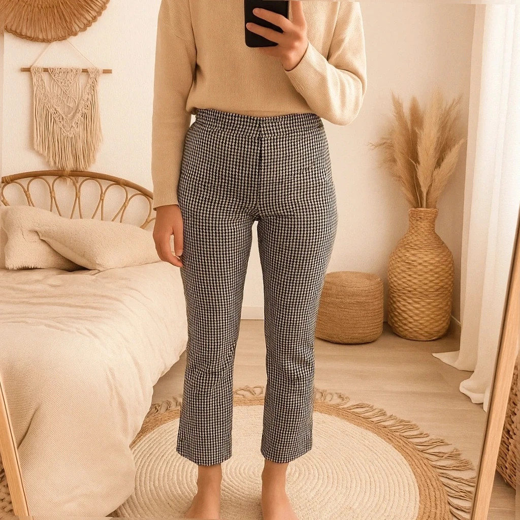 Pantalon pied-de-poule noir Et Blanc LH - Taille 36
