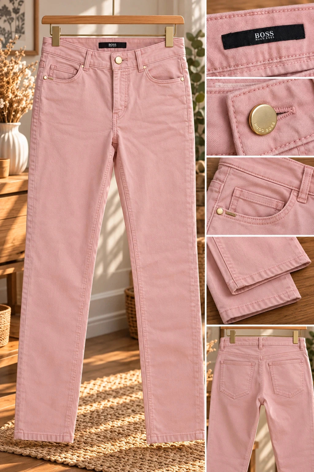 Jean Slim Hugo Boss – Rose poudré / pastel – Taille US 27 (FR 36/38) – Hugo Boss – taille S / 36 / 8 2