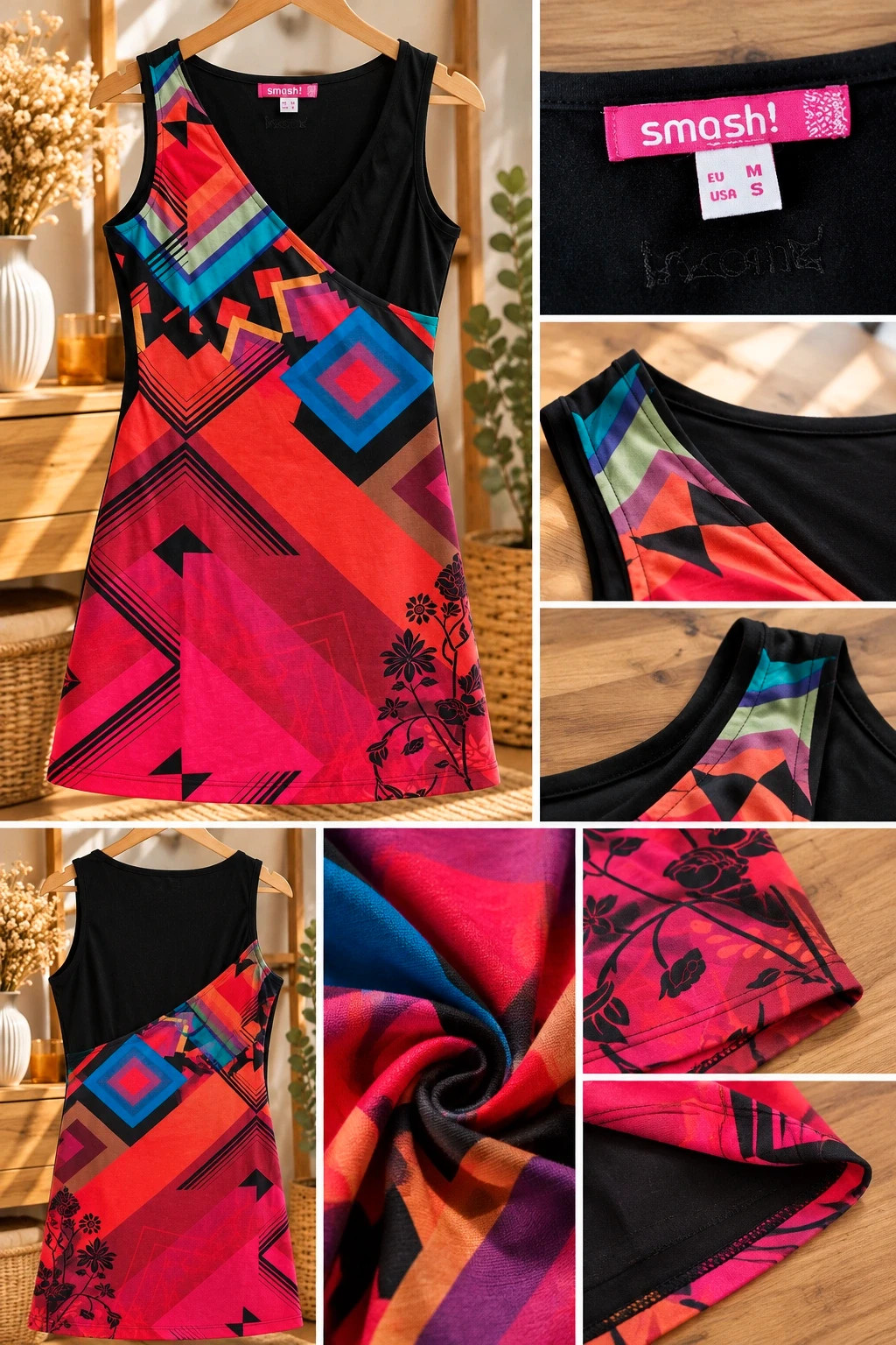Robe d'été graphique Smash! Taille M – Motifs géométriques colorés – smash – taille M / 38 / 10 2