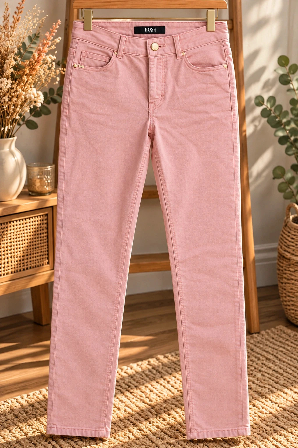 Jean Slim Hugo Boss – Rose poudré / pastel – Taille US 27 (FR 36/38)