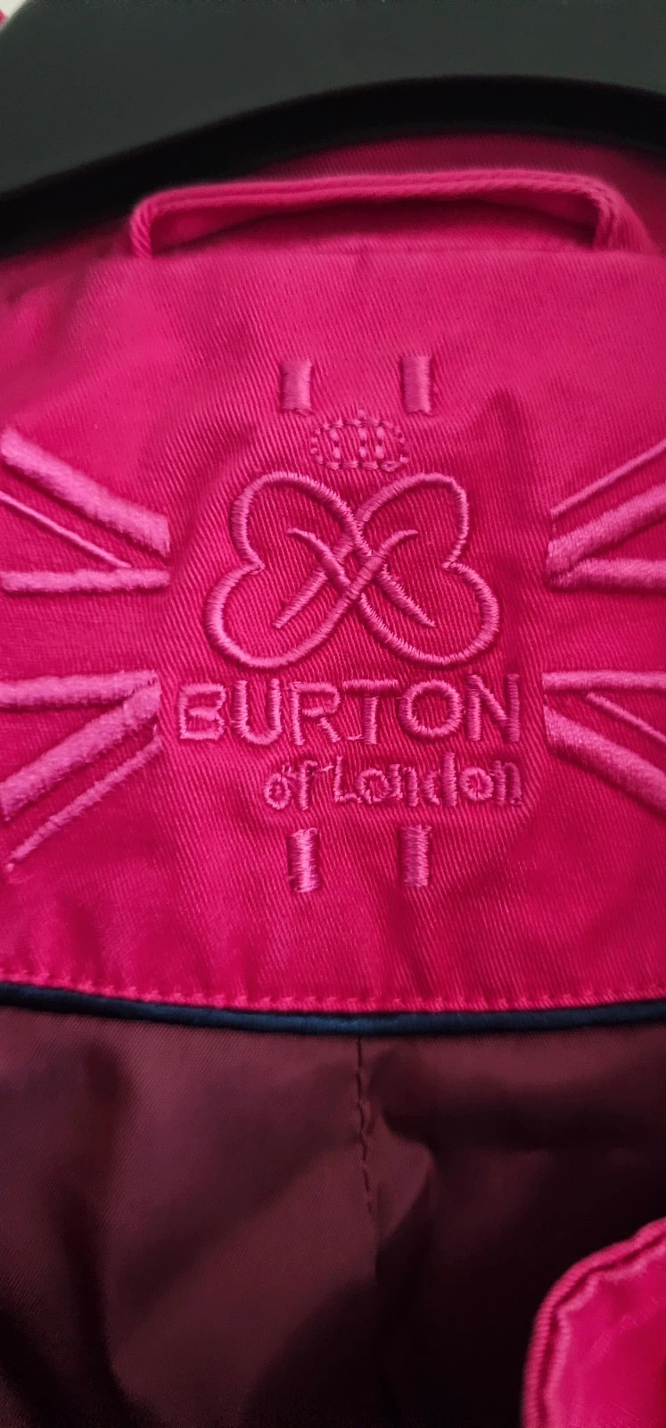 Veste courte croisée Burton of London – Fuchsia / Rose vif – Style Caban Chic – Burton – taille L / 40 / 12 5