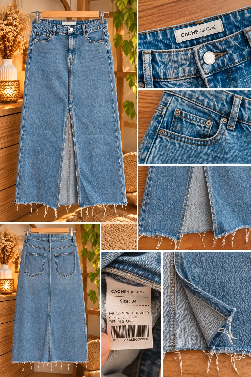 Jupe longue en jean Cache Cache – T.34 – Cache Cache – taille XS / 34 / 6 2