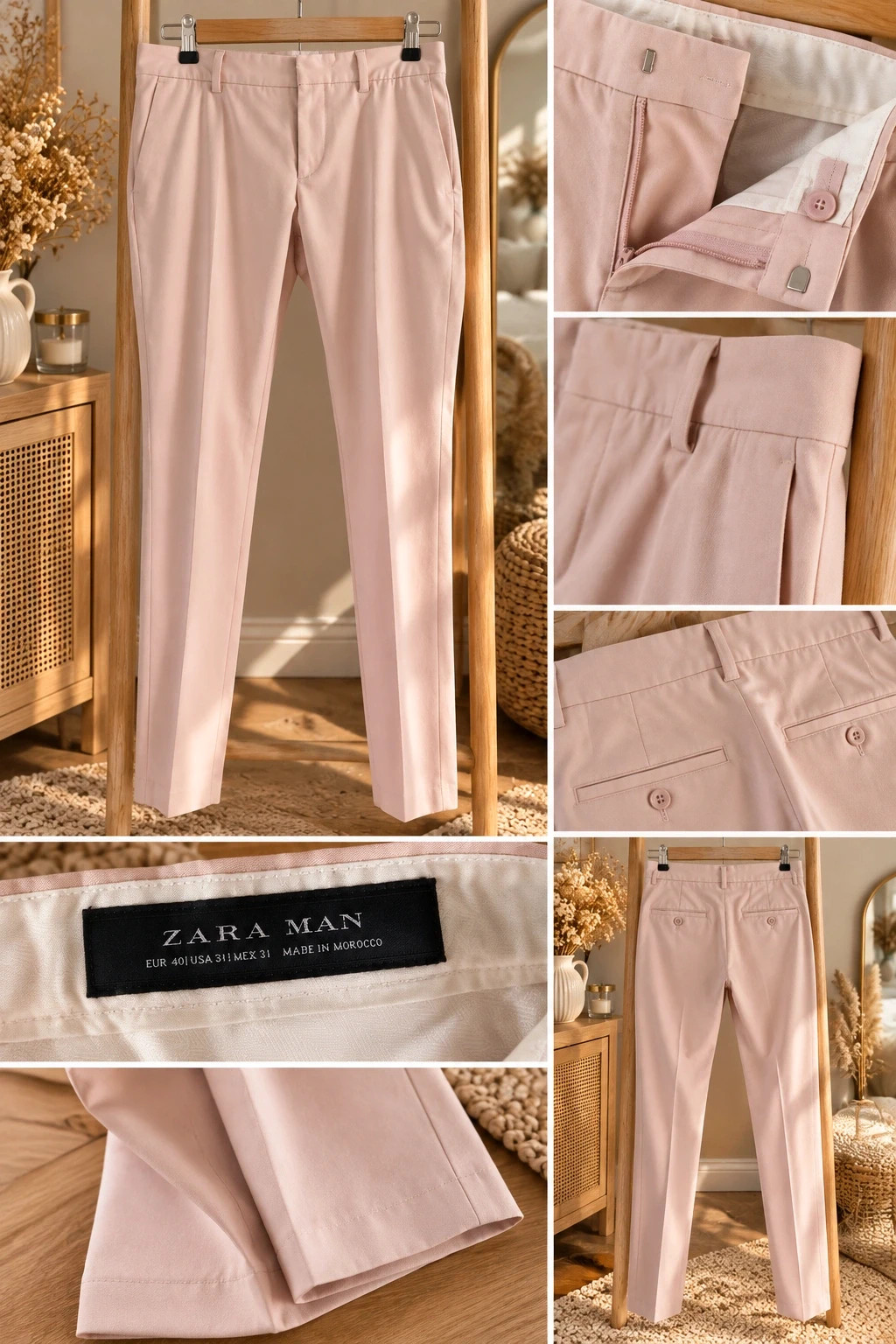 Pantalon Zara Man rose poudré – T. 40 – Zara Man – taille L 2