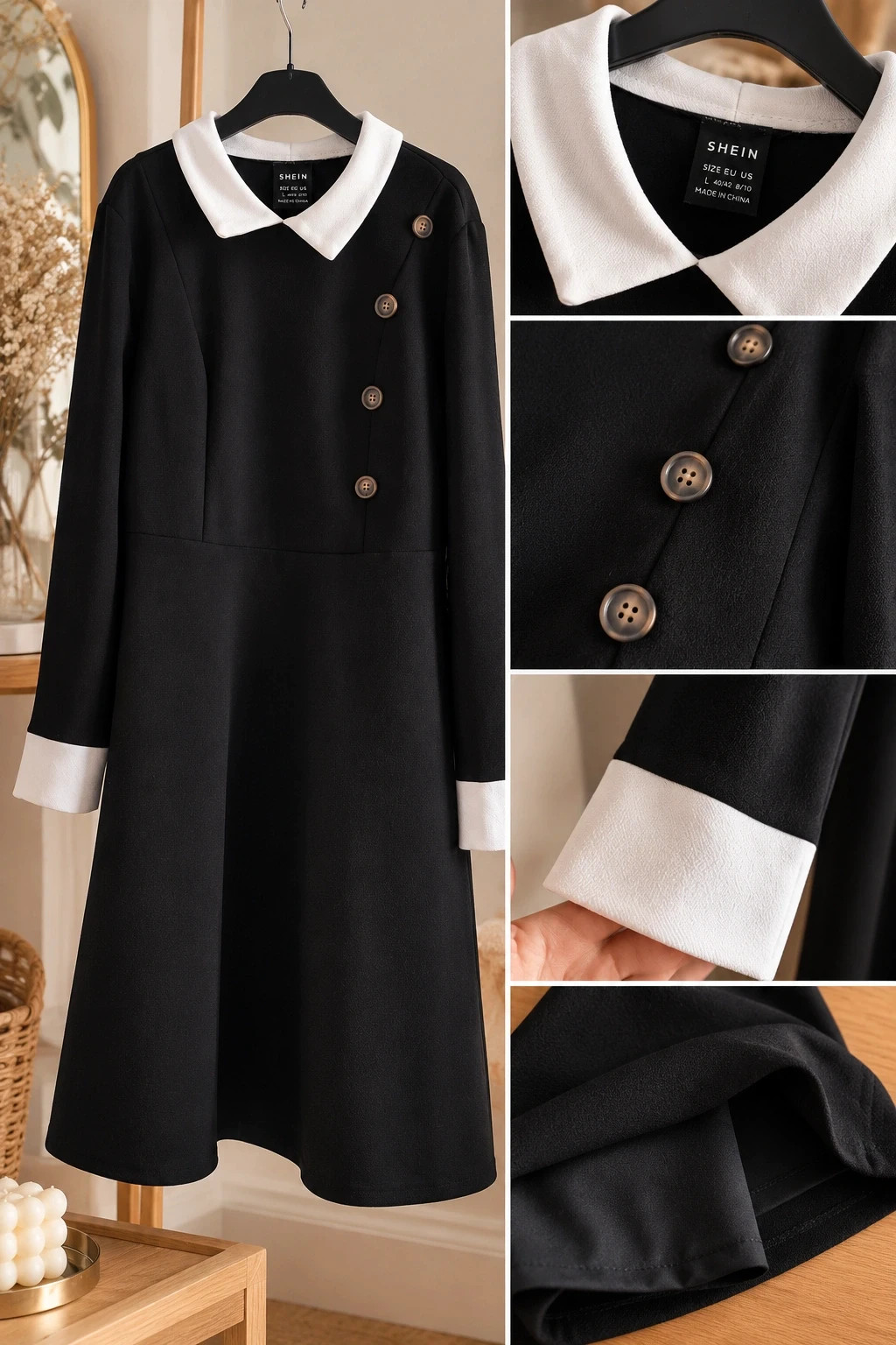 Robe noire SHEIN – Taille L (40/42) – Shein – taille L / 40 / 12 2