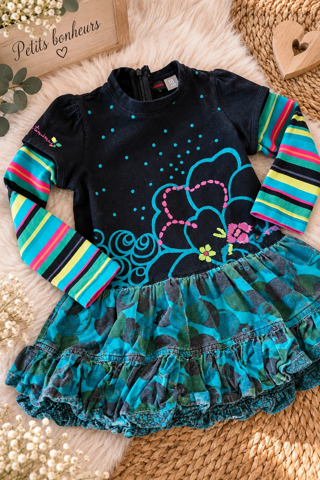 Robe fille colorée – taille 18 mois