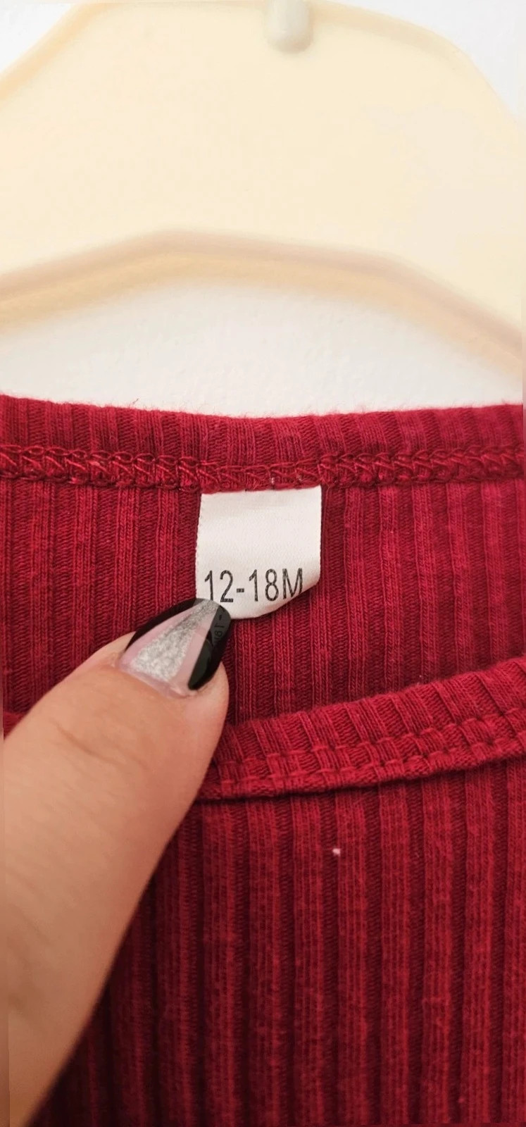 Haut côtelé Bordeaux avec nœud – 12-18 mois – taille 12-18 mois / 80 cm 3