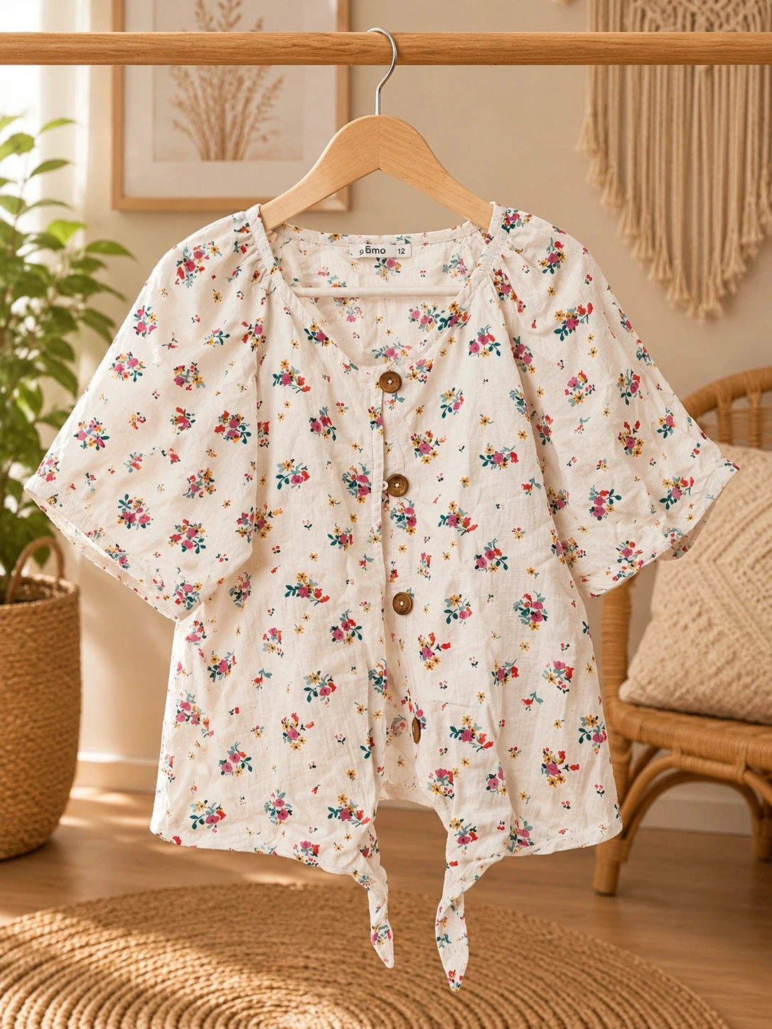 Haut fille Fleuri à nouer – Gémo – Taille 12 ans – Gémo – taille 12 ans / 152 cm