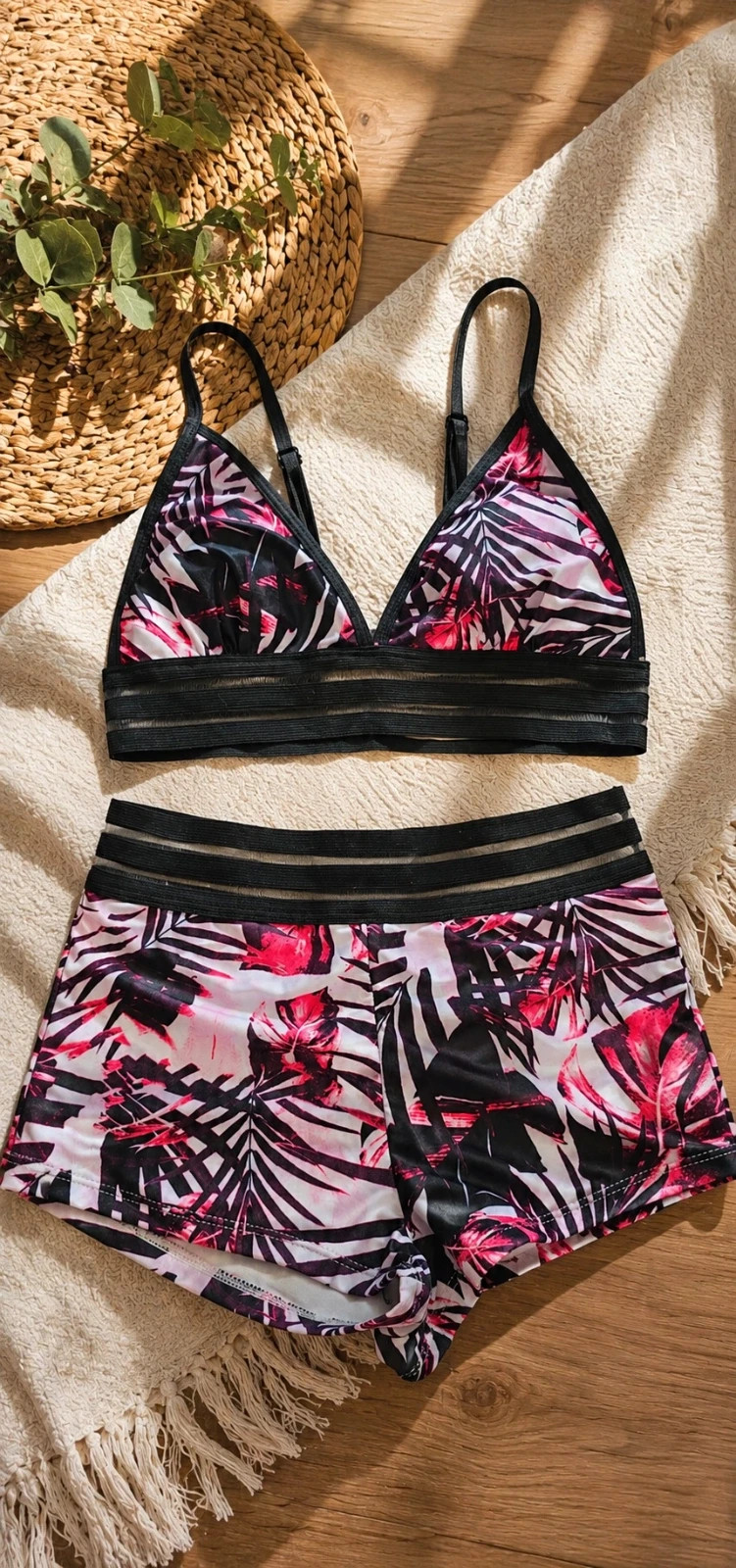 Ensemble bikini imprimé tropical