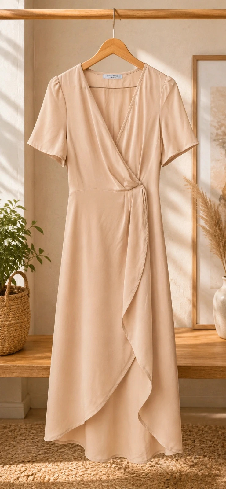Robe portefeuille beige Lilie Rose 🌸