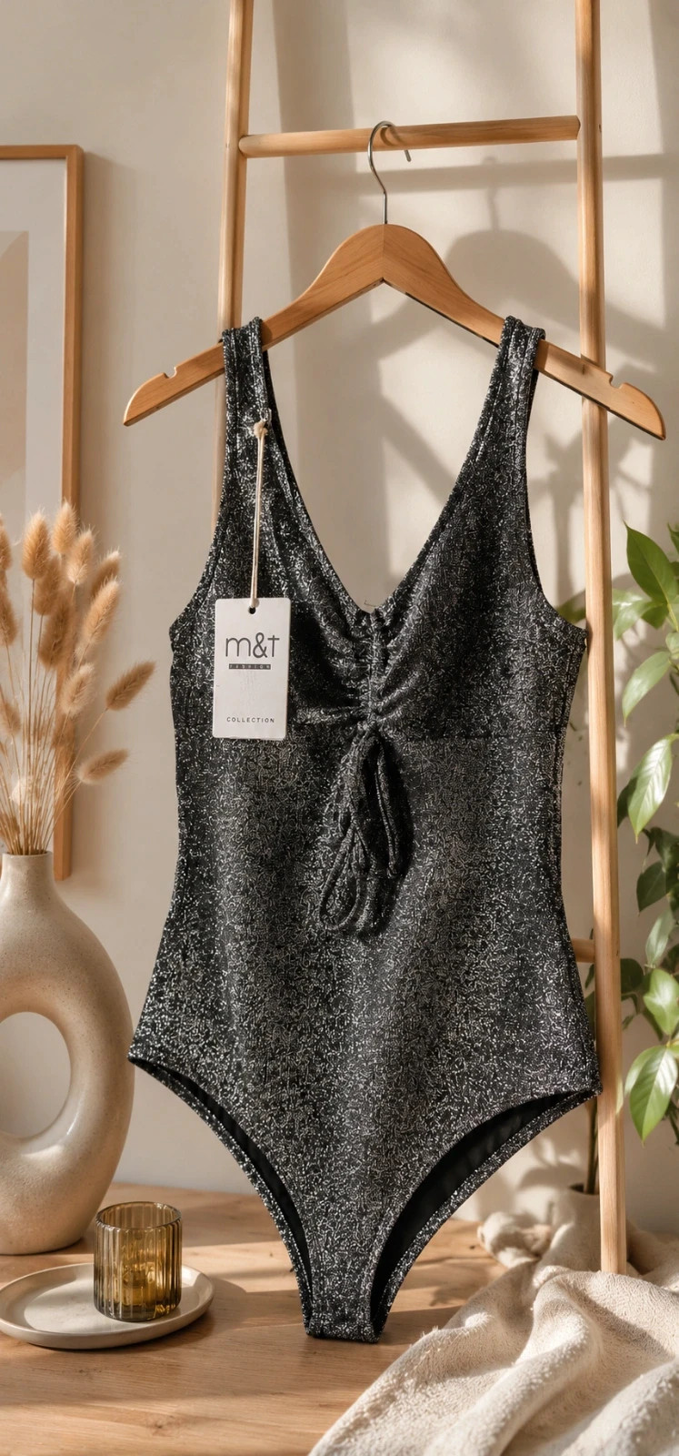 Body noir pailleté – MT – taille S / 36 / 8