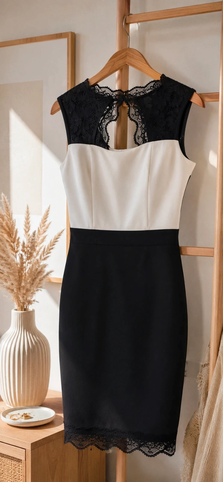 Robe élégante bicolore noir & blanc 🖤🤍