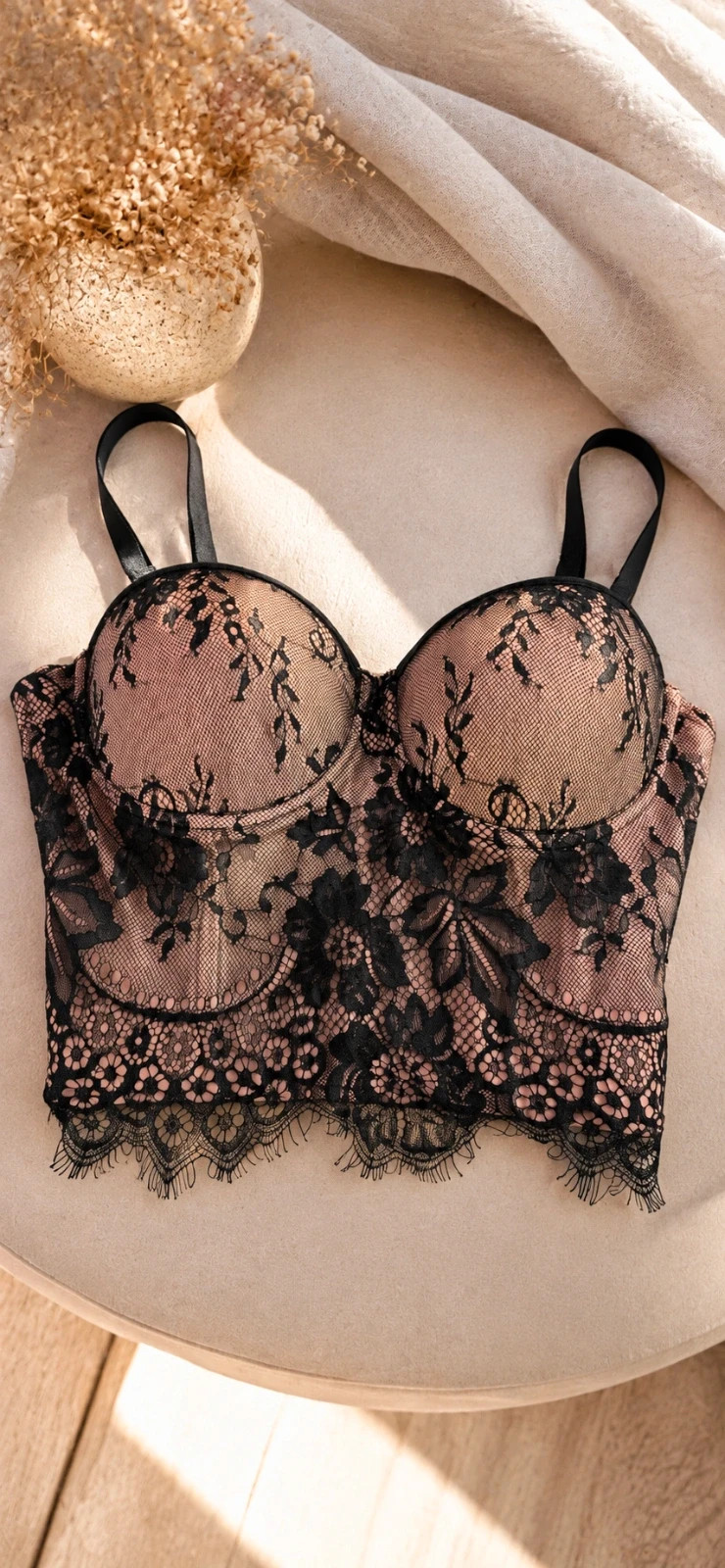 Bustier New Collection noir et nude
