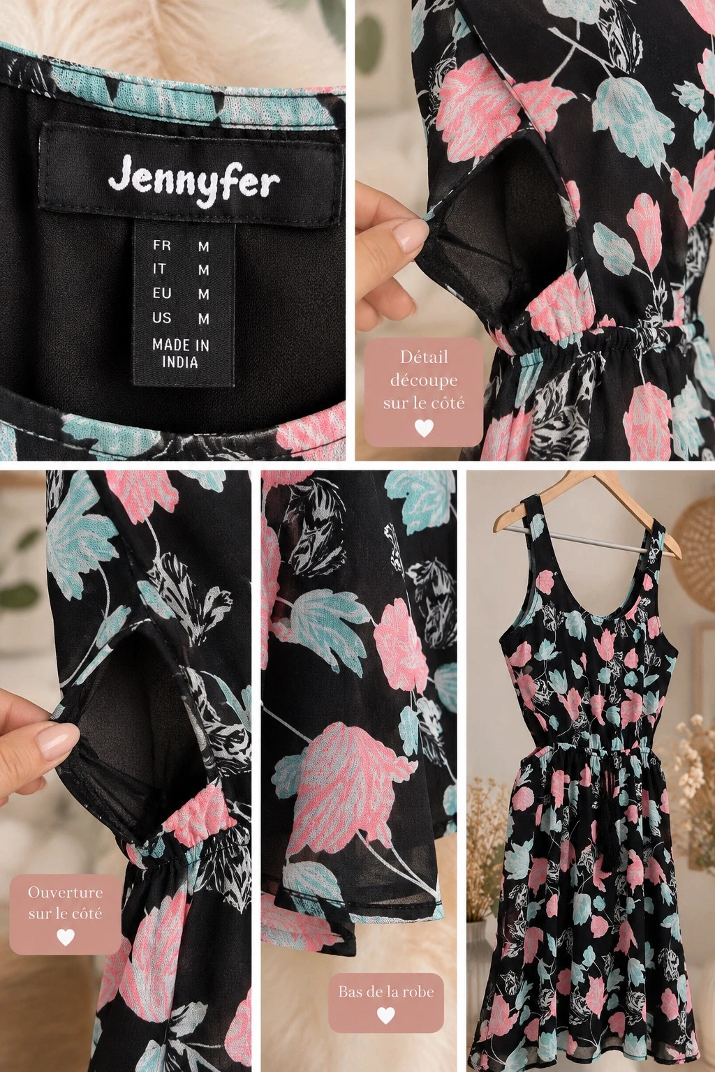 Robe fleurie Jennyfer – Taille M 🌸 – Jennyfer – taille M / 38 / 10 3