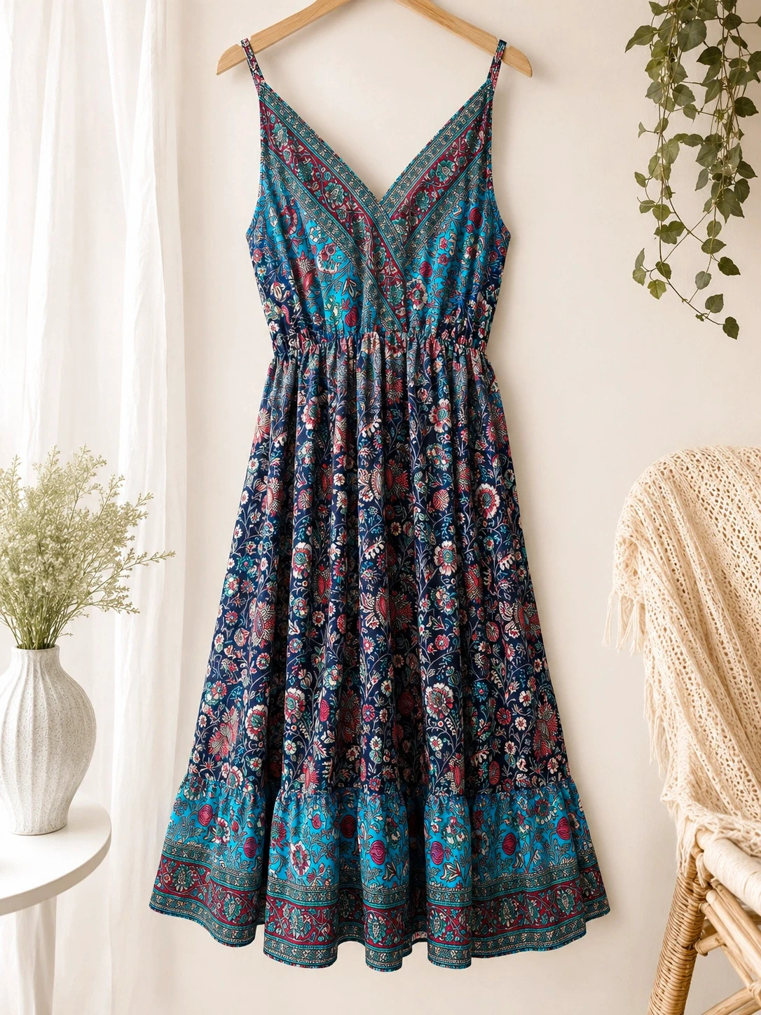 Robe longue bohème fleurie – Boutique Bohéme – taille S / 36 / 8