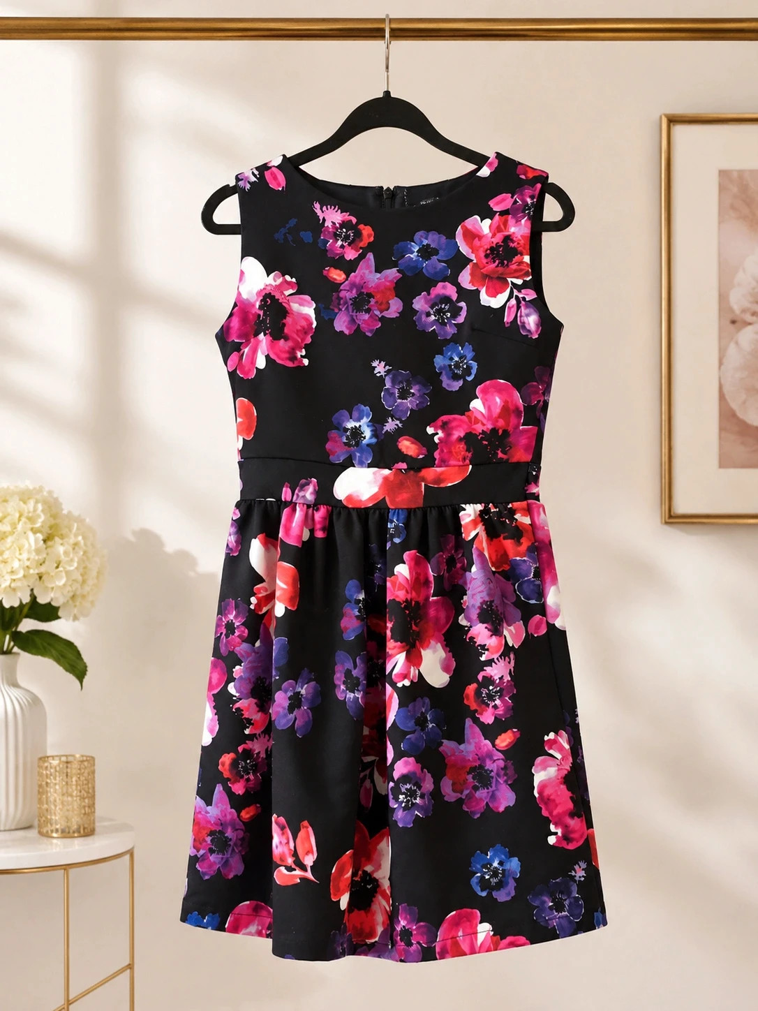 Robe fleurie noire