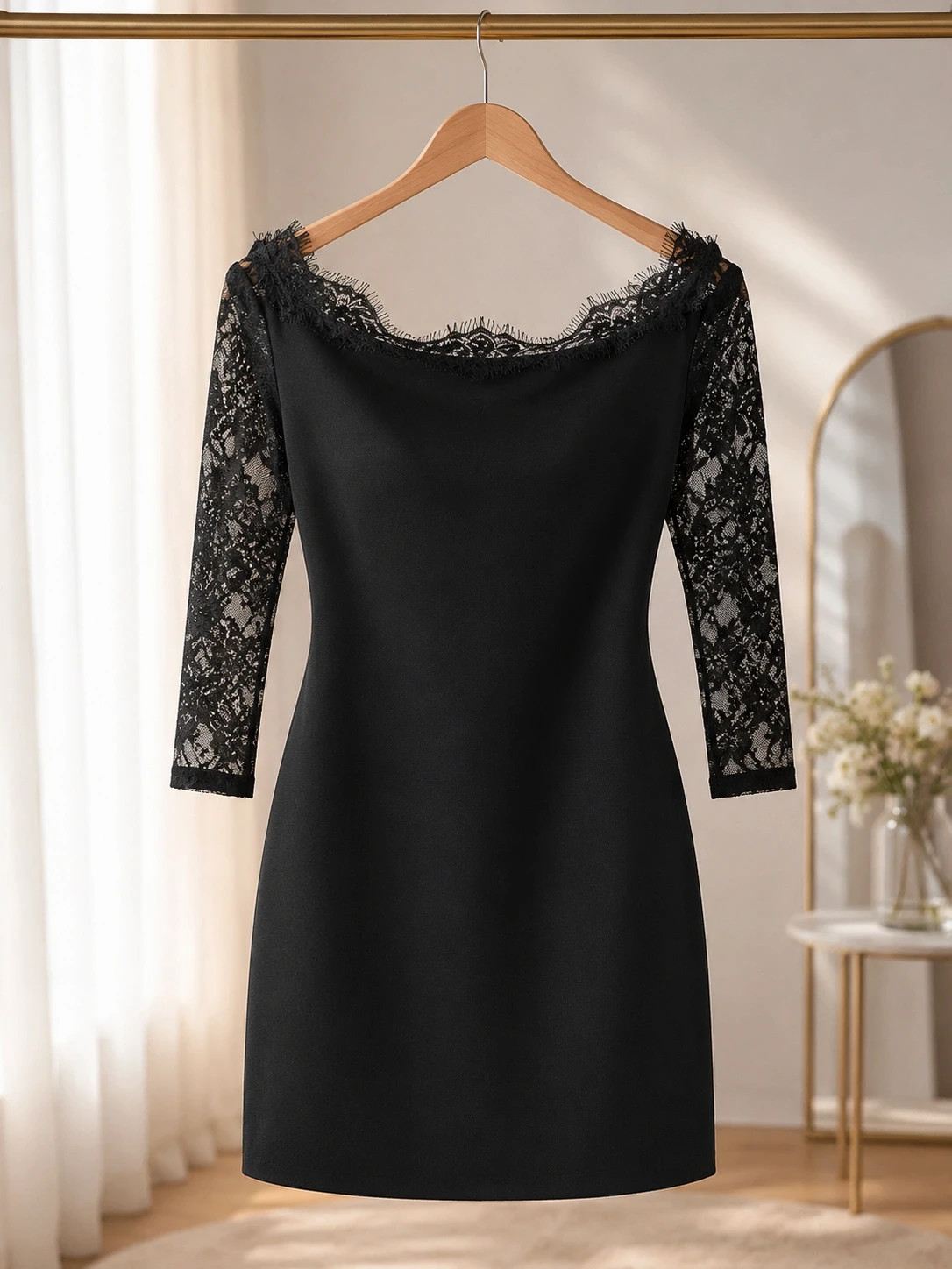 Robe noire en dentelle SHEIN – Taille M / 38