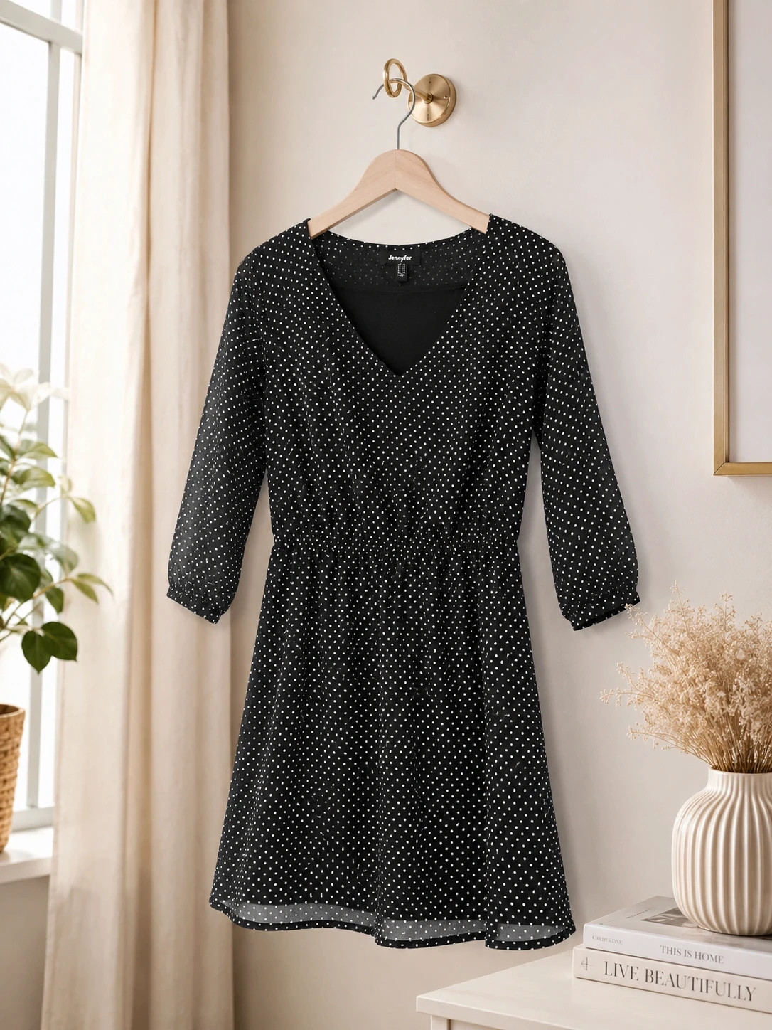 Robe noire à pois Jennyfer – Taille S – Jennyfer – taille S / 36 / 8