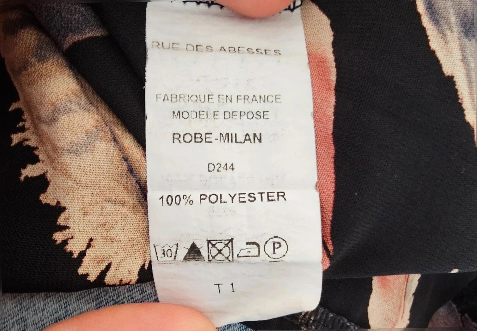 Robe épaules Dénudées imprimé plumes – Rue des Abesses T1 – Rue des Abbesses – taille S / 36 / 8 2