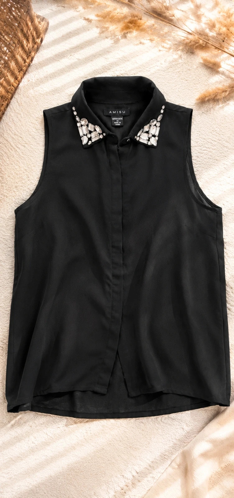 Chemisier sans manches noir AMISU – Taille XS – Amisu – taille XS / 34 / 6