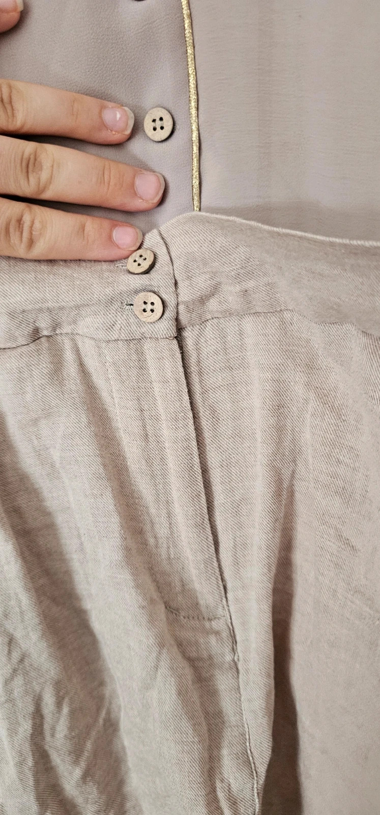 Combishort femme beige poudré et lin – Taille 42 – Fashion – taille XL / 42 / 14 3
