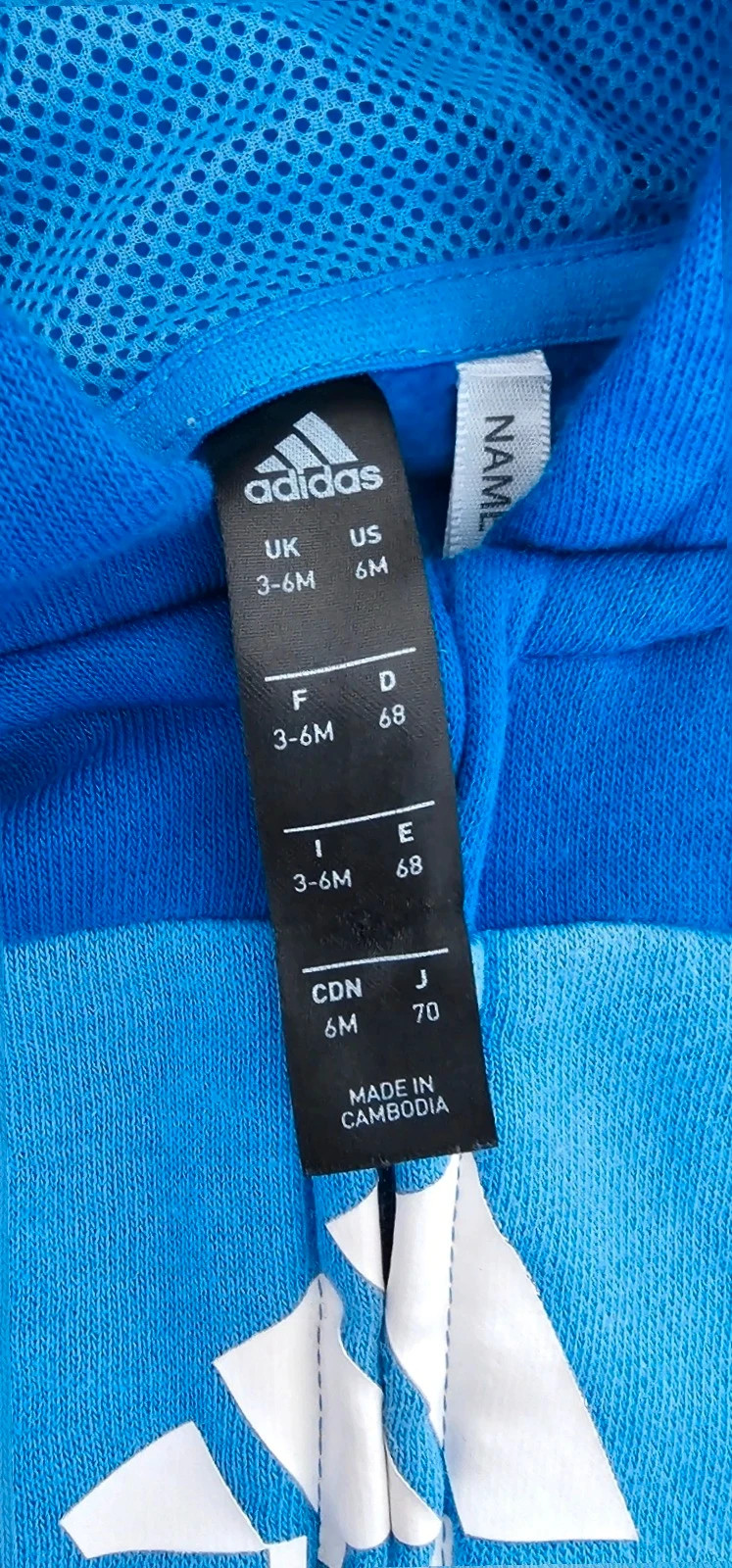 Veste à capuche adidas bébé garçon bleu – Taille 3-6 mois (68 cm) – adidas – taille 3-6 mois / 62 cm 2