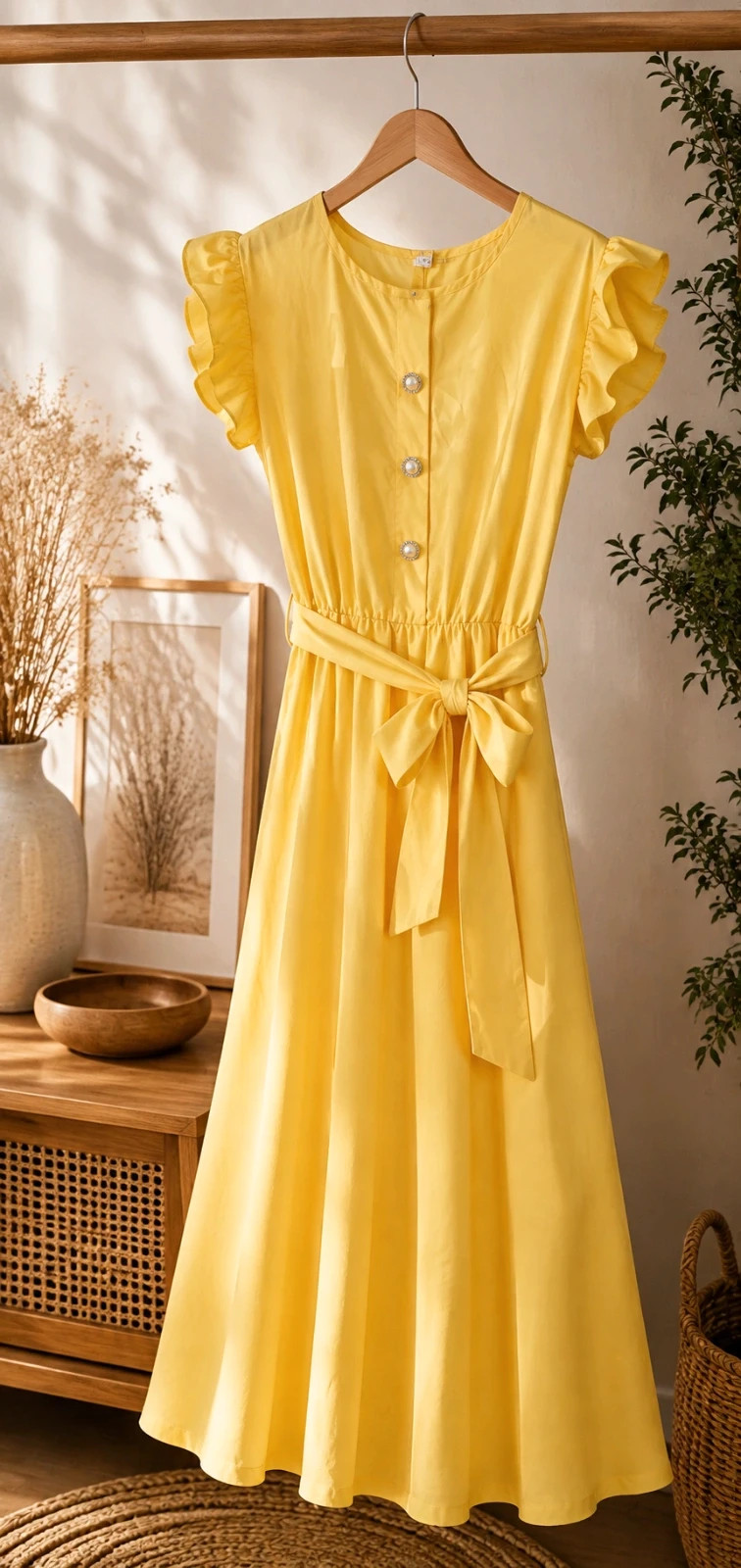 💛 Robe longue jaune SHEIN – Taille M (38)