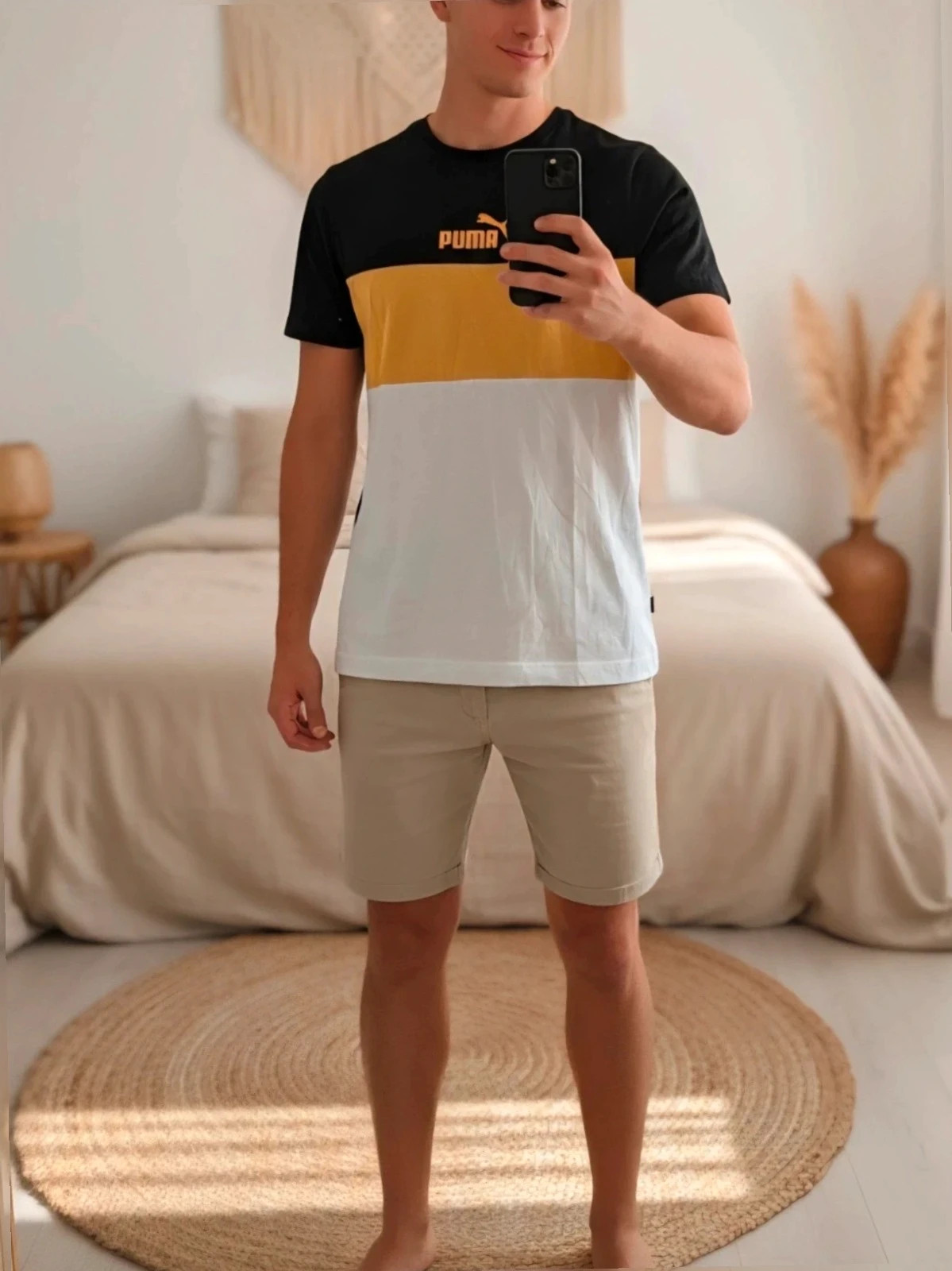 Tee-shirt PUMA colorblock noir / jaune / Blanc – Taille S – Puma – taille S