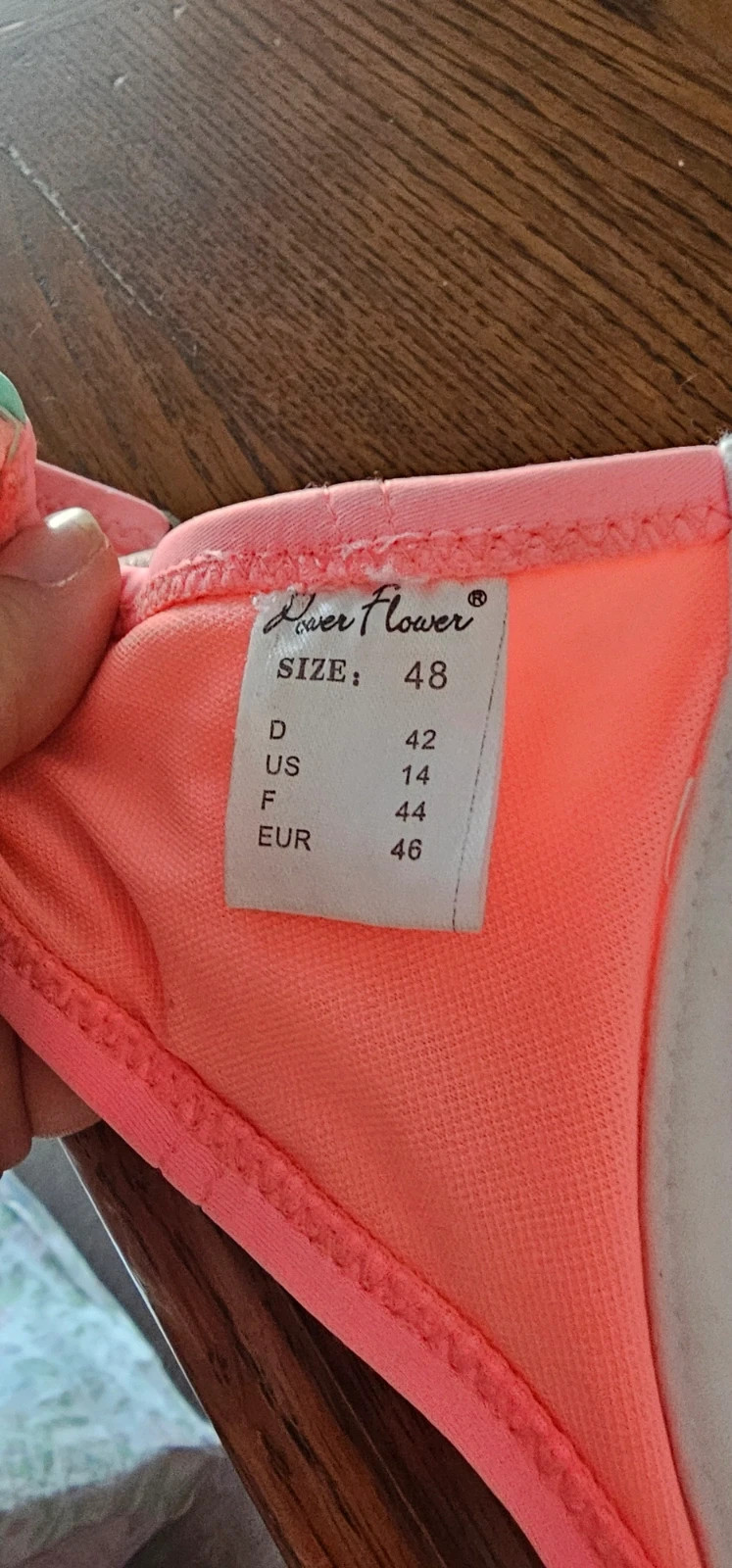 Haut de maillot de bain corail Power Flower – Power Flower – taille XXL / 44 / 16 2