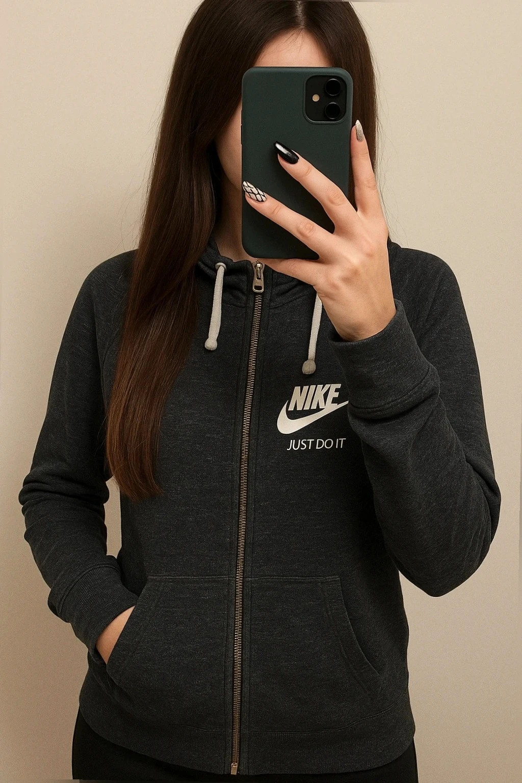 Sweat À capuche zippé Nike Gris foncé – taille S . – Nike – taille S / 36 / 8 2
