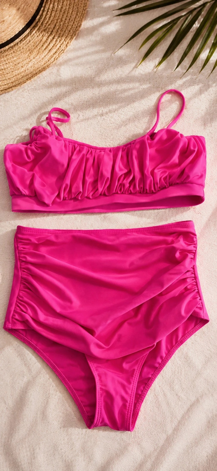 Maillot de bain 2 pièces rose fuchsia – Taille S