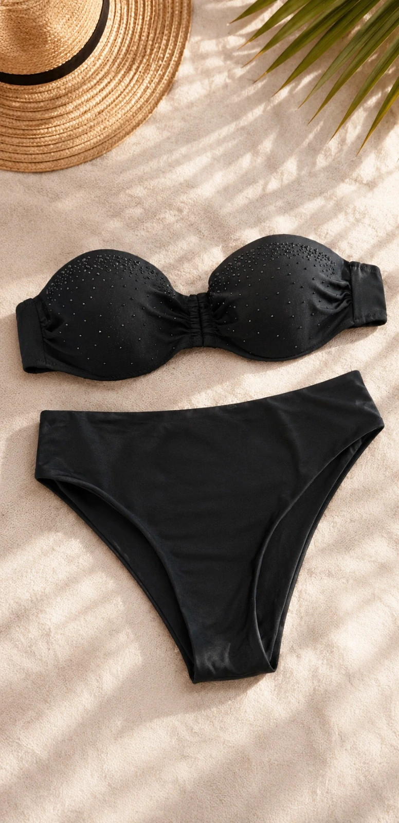 Maillot de bain noir strass taille S