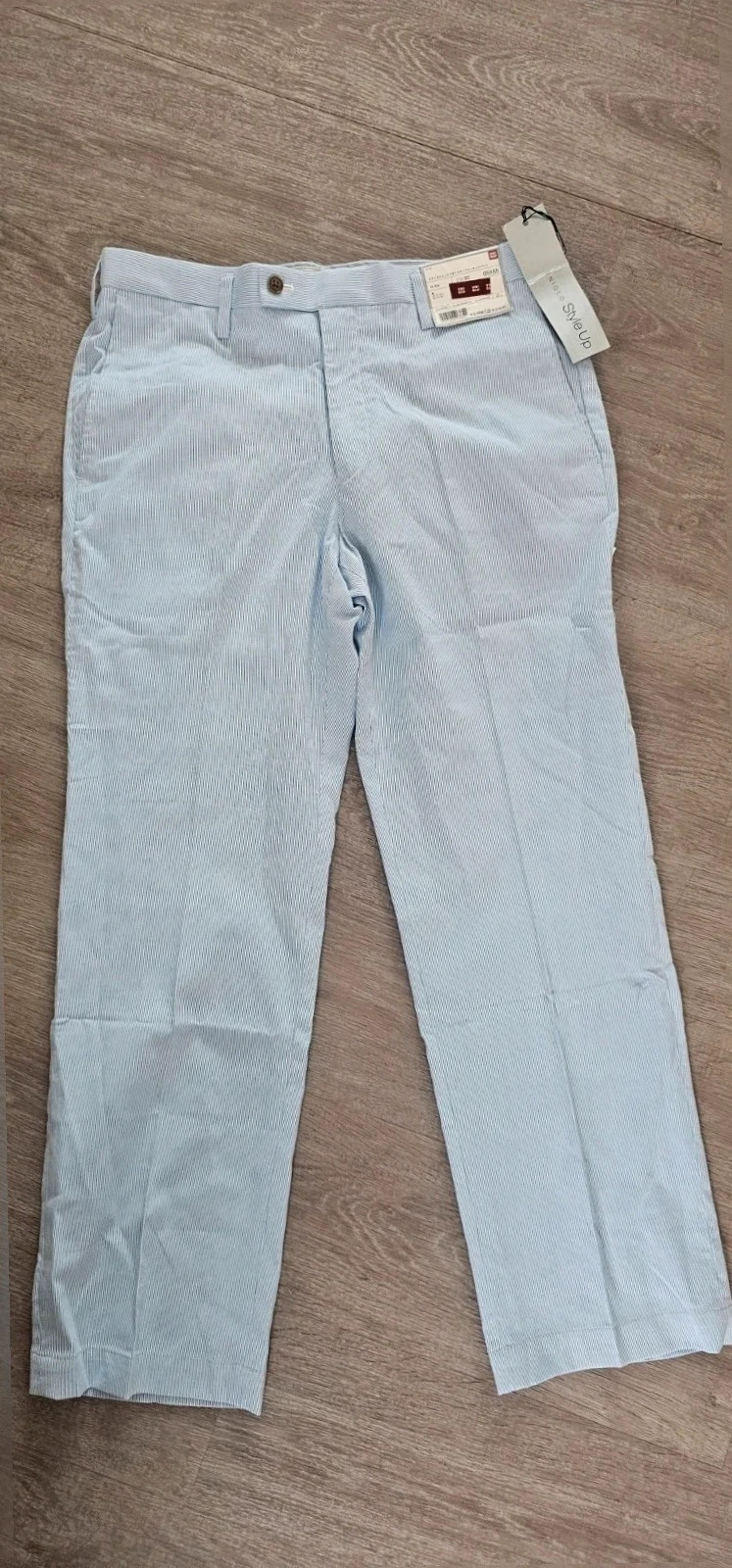 Pantalon Uniqlo rayé bleu Clair neuf avec étiquette – Uniqlo – taille M 4