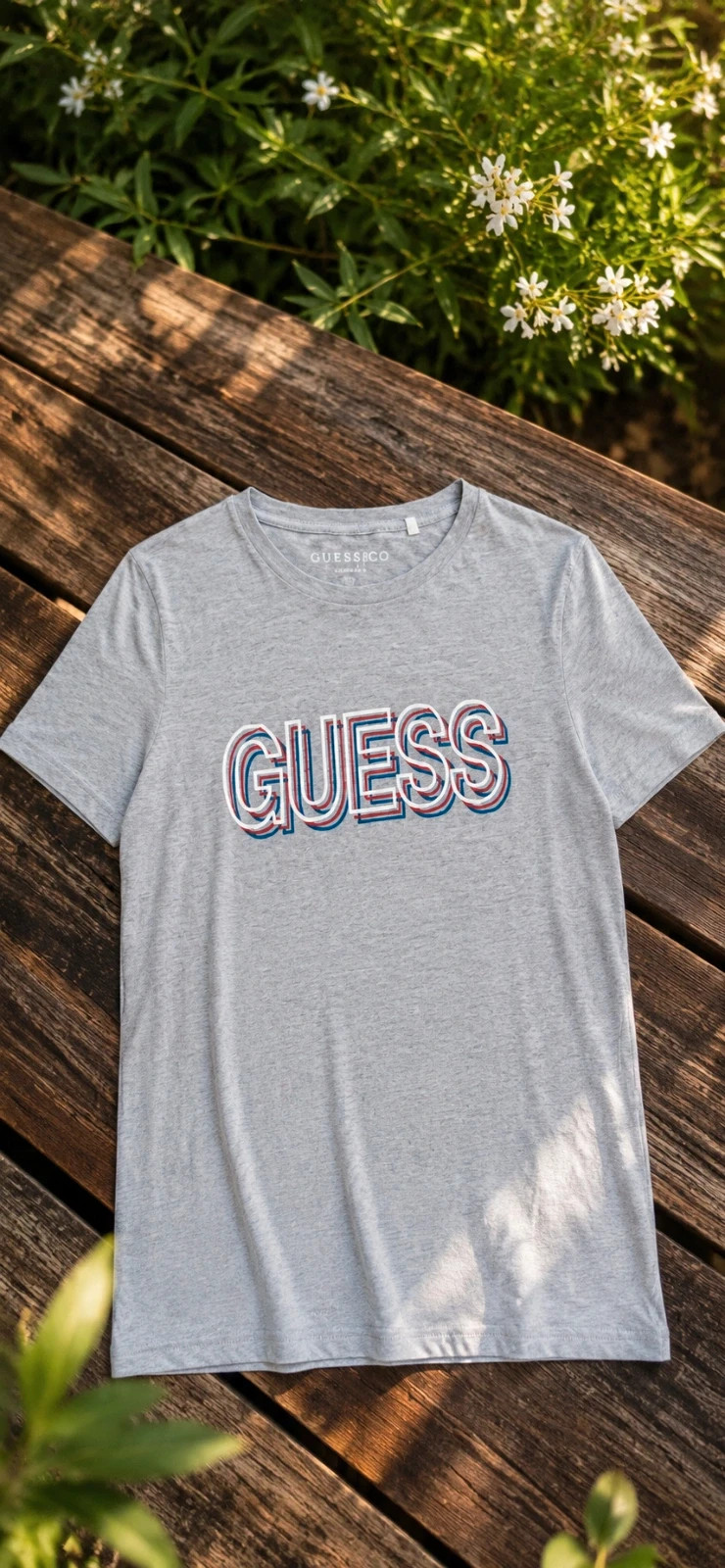 T-shirt Guess gris chiné femme – Taille L