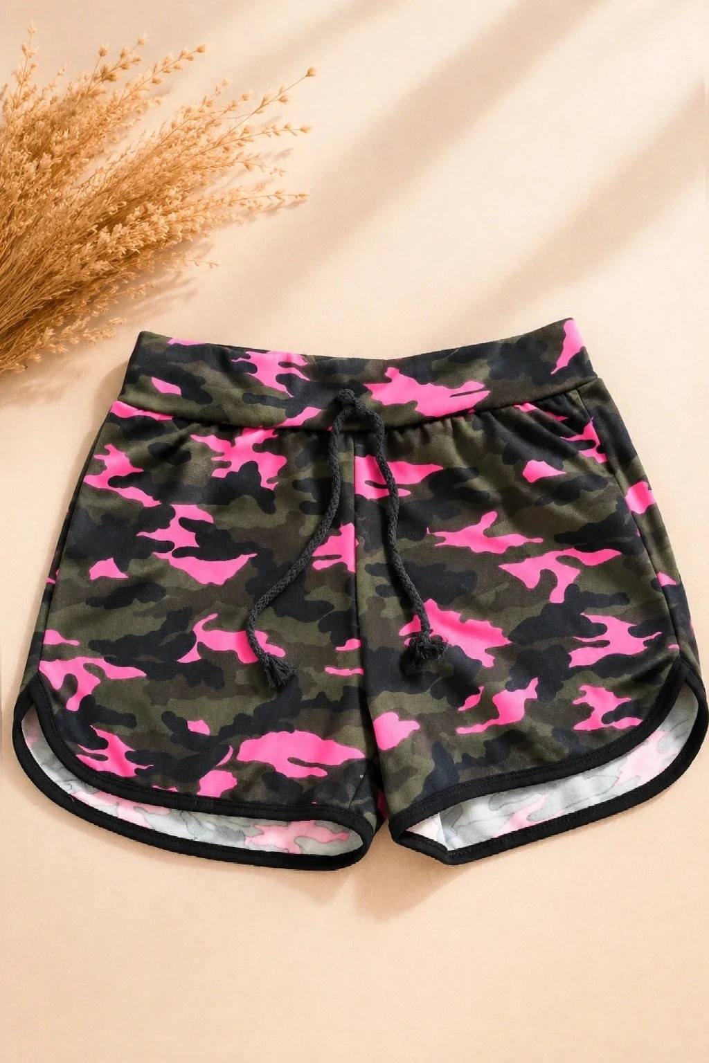 Short camouflage Rose et kaki