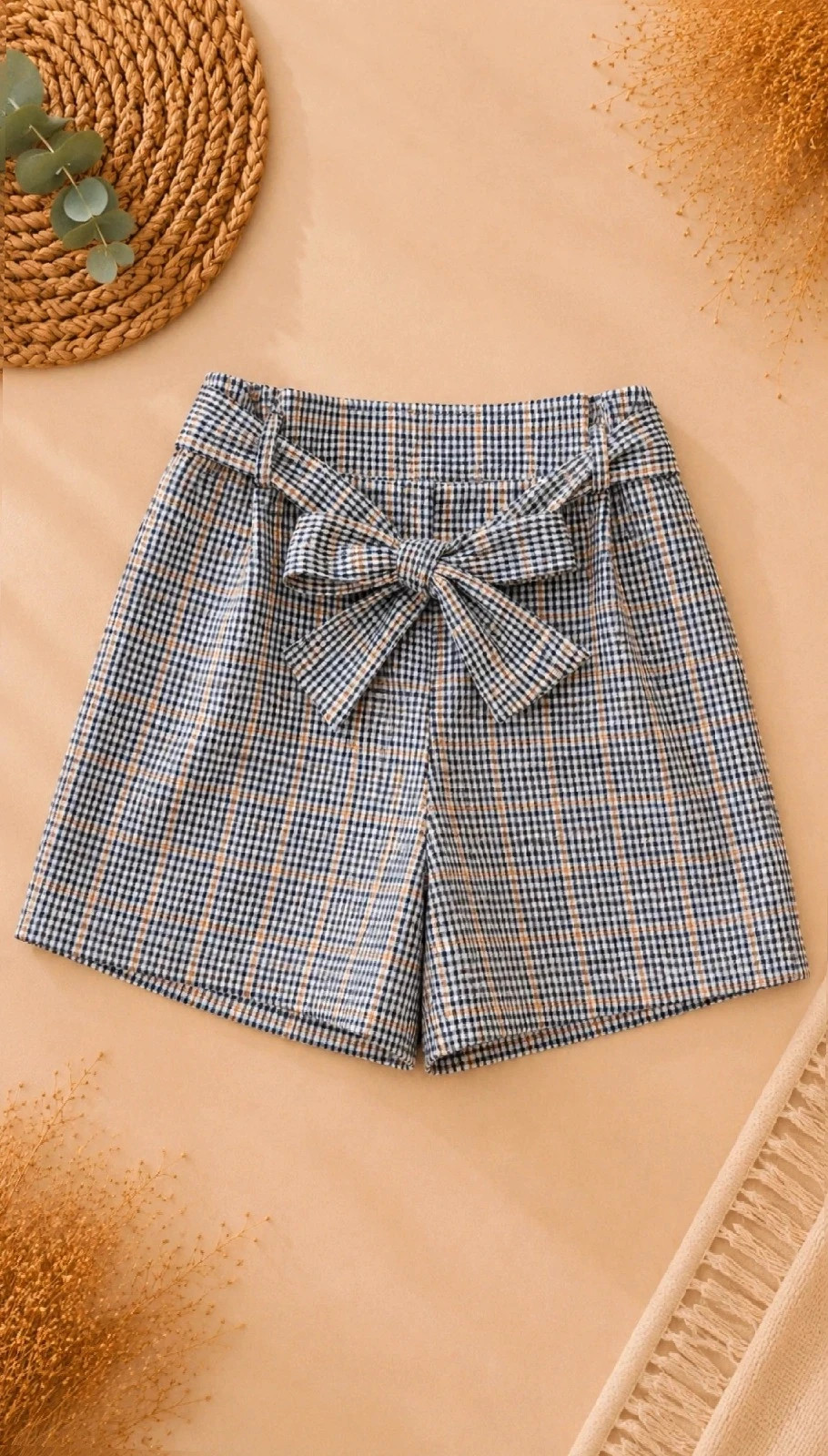 Short jennyfer à Carreaux avec ceinture nouée – taille XS