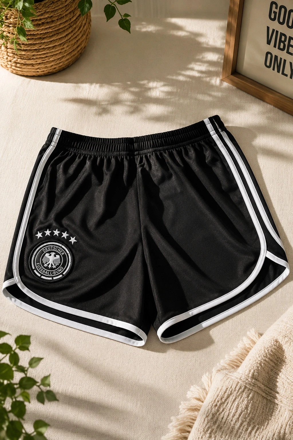 Short sport noir Allemagne style football