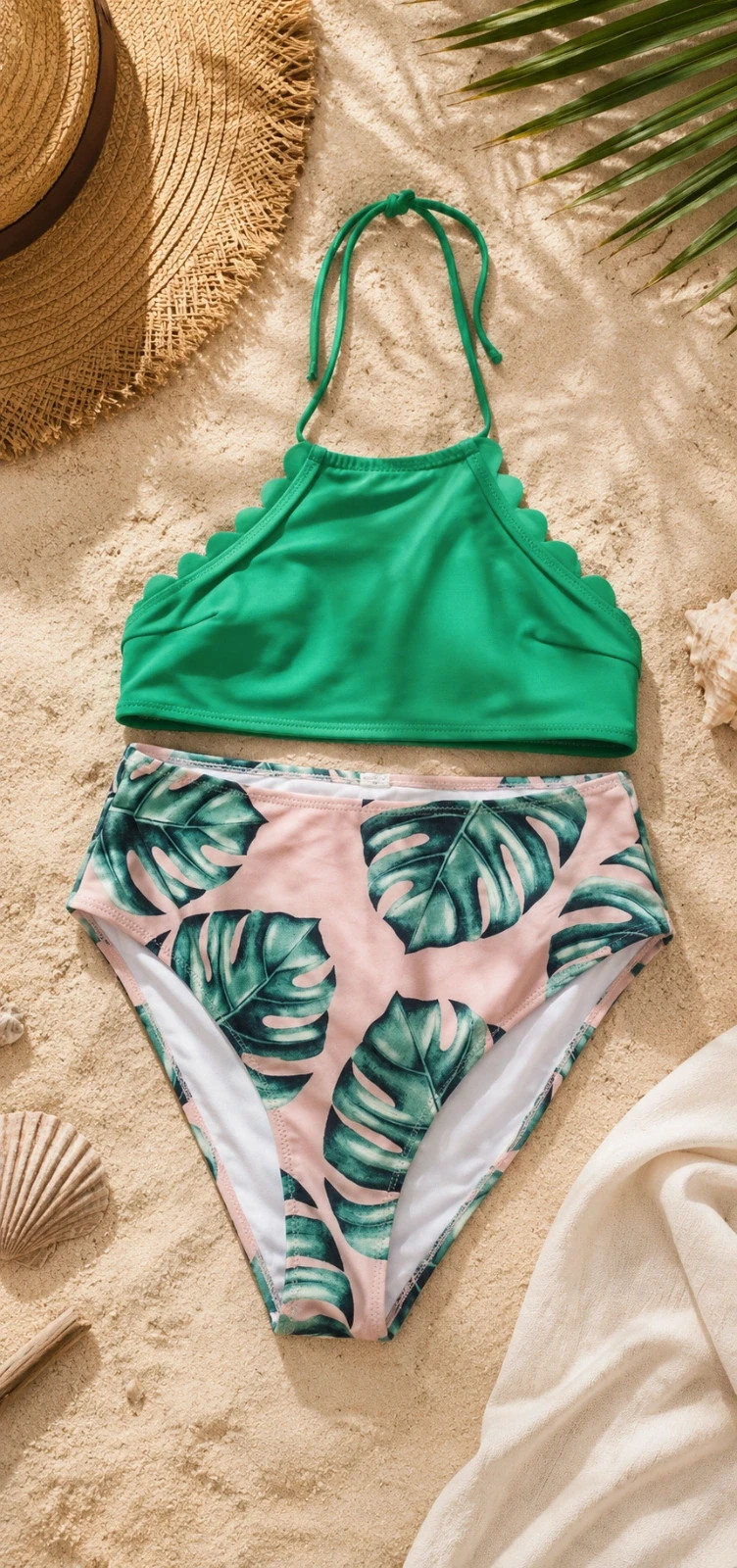 Maillot de bain 2 pièces tropical