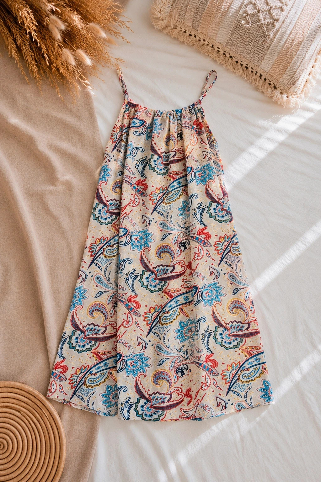 Robe fluide imprimé cachemire