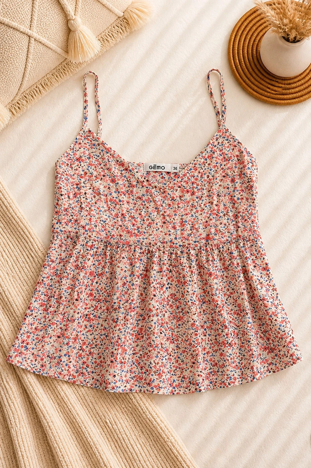 Top fluide à bretelles fleuri Gémo – taille 36