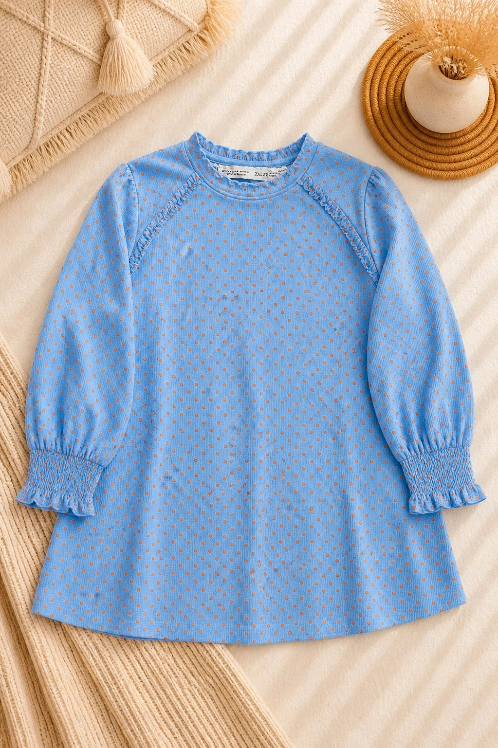 Blouse Zara à pois manches longues
