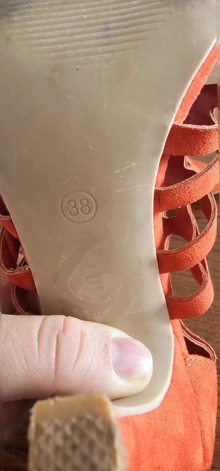 Sandales à talons orange style Suédine – Taille 38 – Tendance – taille 38 2